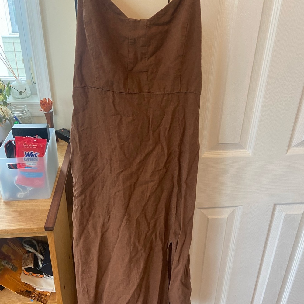 Quince Chocolate Brown Sleeveless Dress